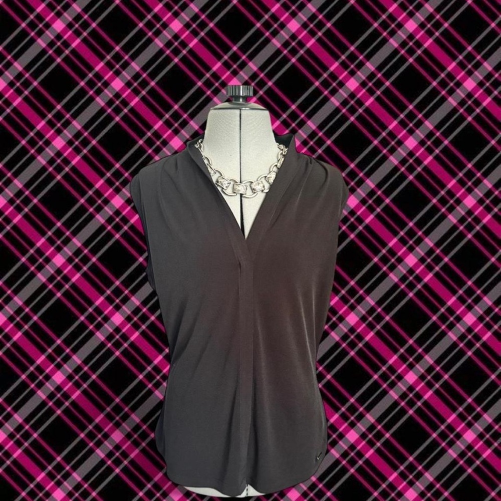 Calvin Klein Black V-Neck Blouse